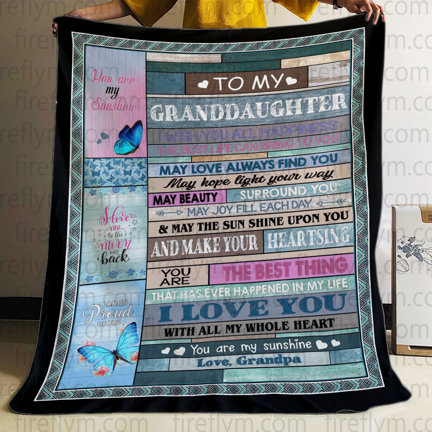 Personalized To My Granddaughter Blanket Gift