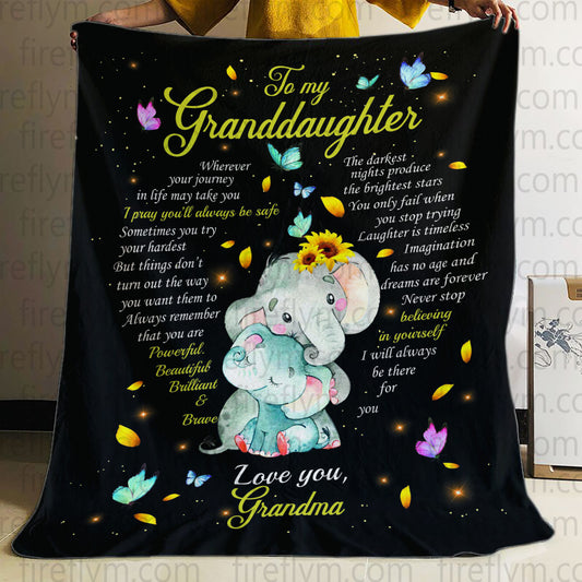 Personalized To My Granddaughter Blanket Gift