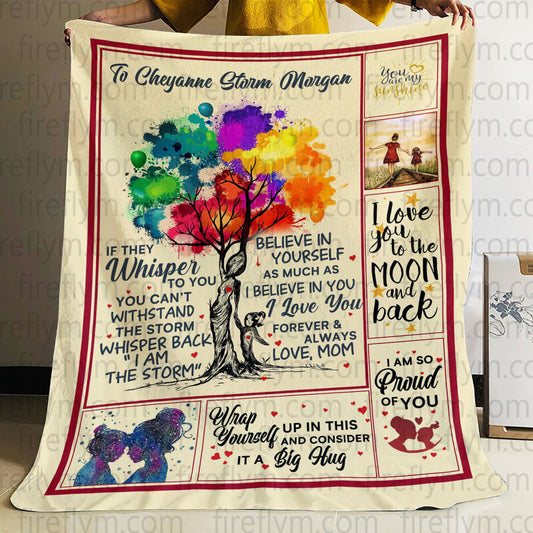 Personalized Daughter Blanket Gift, Personalized Blanket to Daughter Love Mom, Blanket Gift to Daughter from Mom, Birthday Christmas Gift Blanket