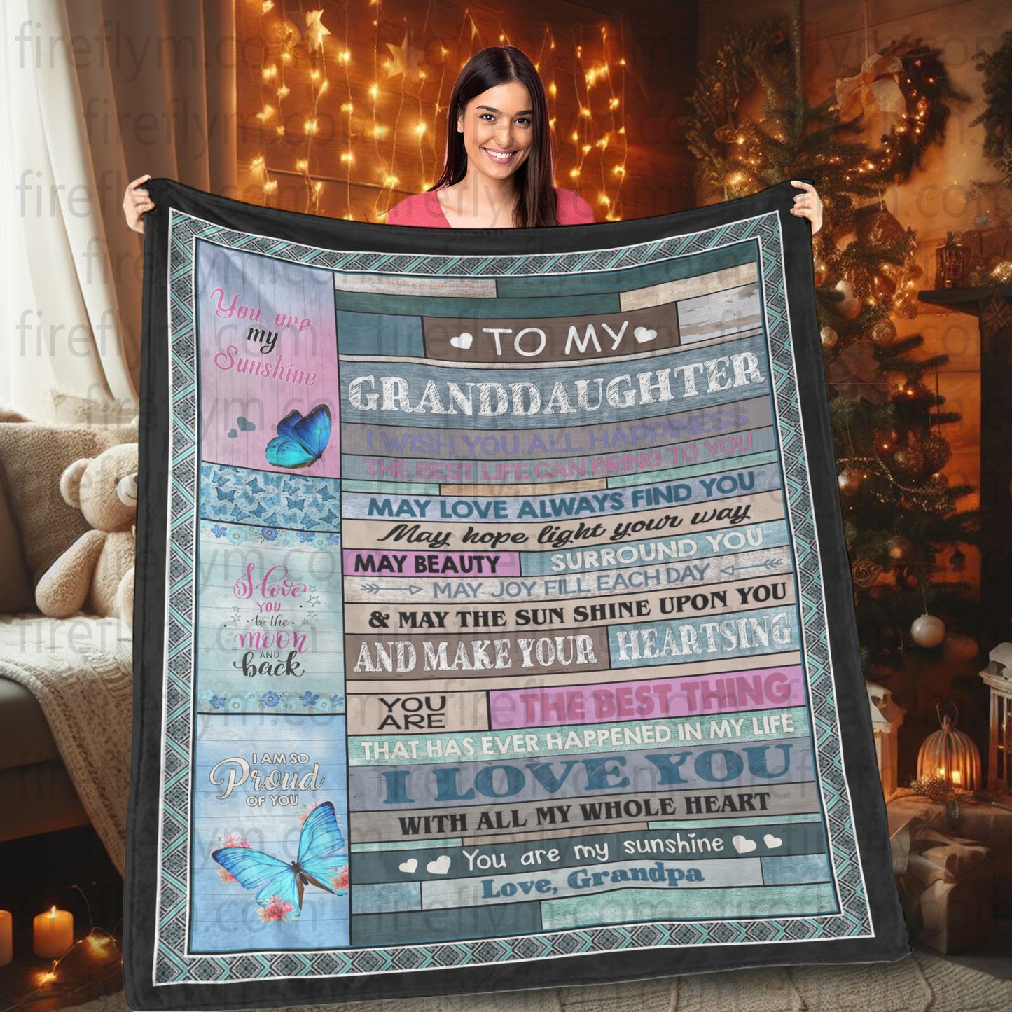 Personalized To My Granddaughter Blanket Gift