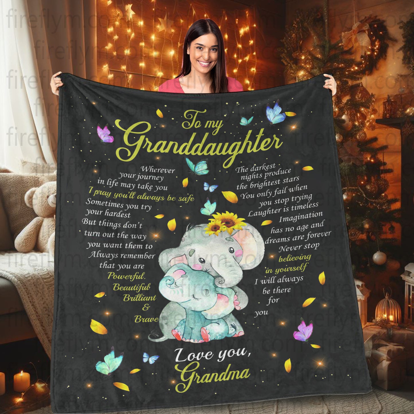 Personalized To My Granddaughter Blanket Gift