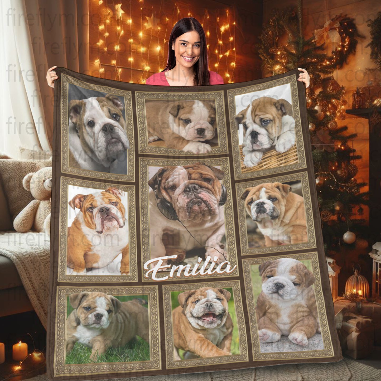 Personalized 3D Funny Dog Lover Gift Fleece Blanket