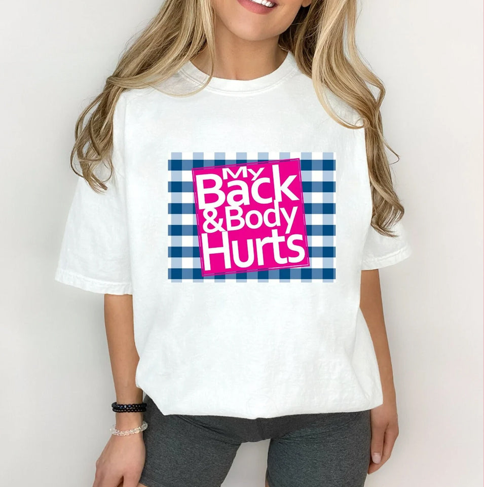 Back and Body Hurts Shirt, Funny Gym Shirt, Funny Pun Shirt, Gym Rat Shirt, Cute Gym Pump Cover, Bath and Body Works Shirt, Gym Gift