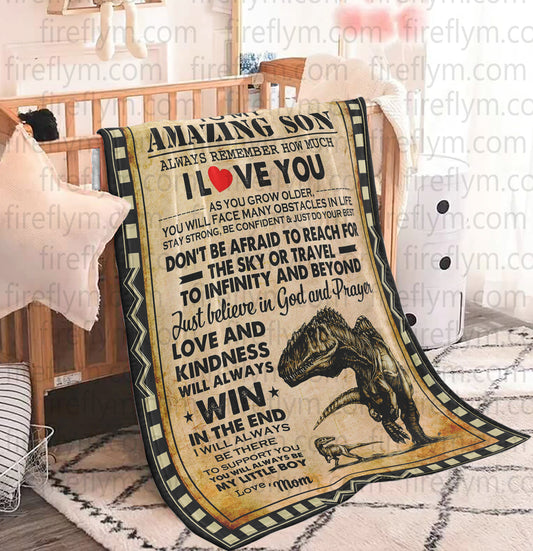 Personalized Amazing son win Fleece Blanket