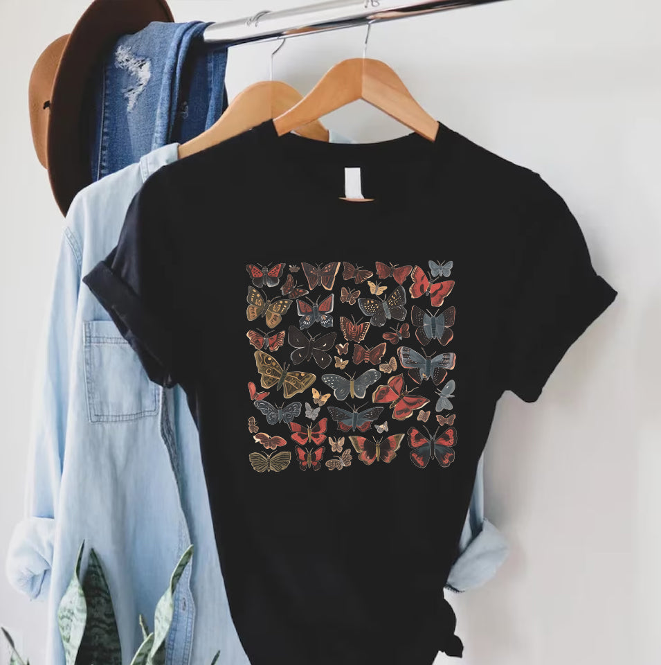 Vintage Butterfly & Moth TShirt,  Gift For Her, Nature Lover Tee, Boho Clothing