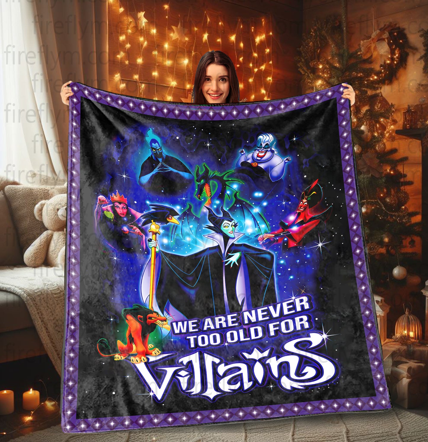 Personalized Disney Villains Quilt Blanket, Gift Christmas