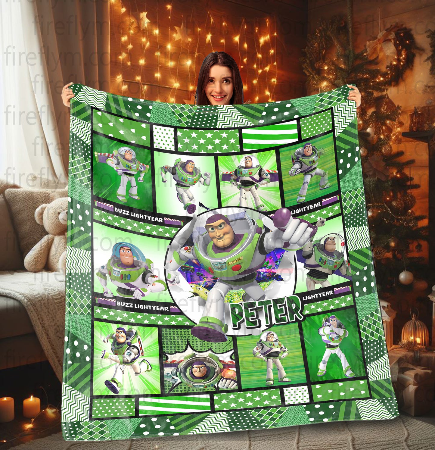 Personalized Buzz Lightyear Fleece Blanket, Disney Buzz Lightyear Fleece Blanket