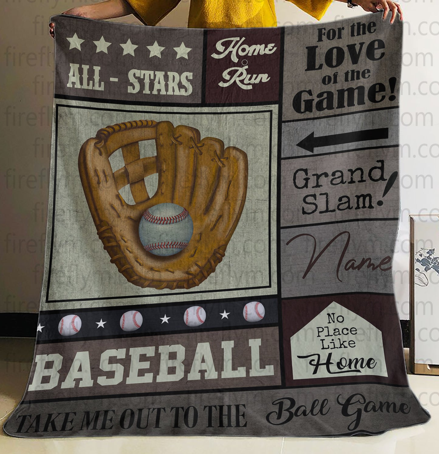 Personalized Baseball Fleece Blanket Great Customized Blanket Gifts For Birthday Christmas