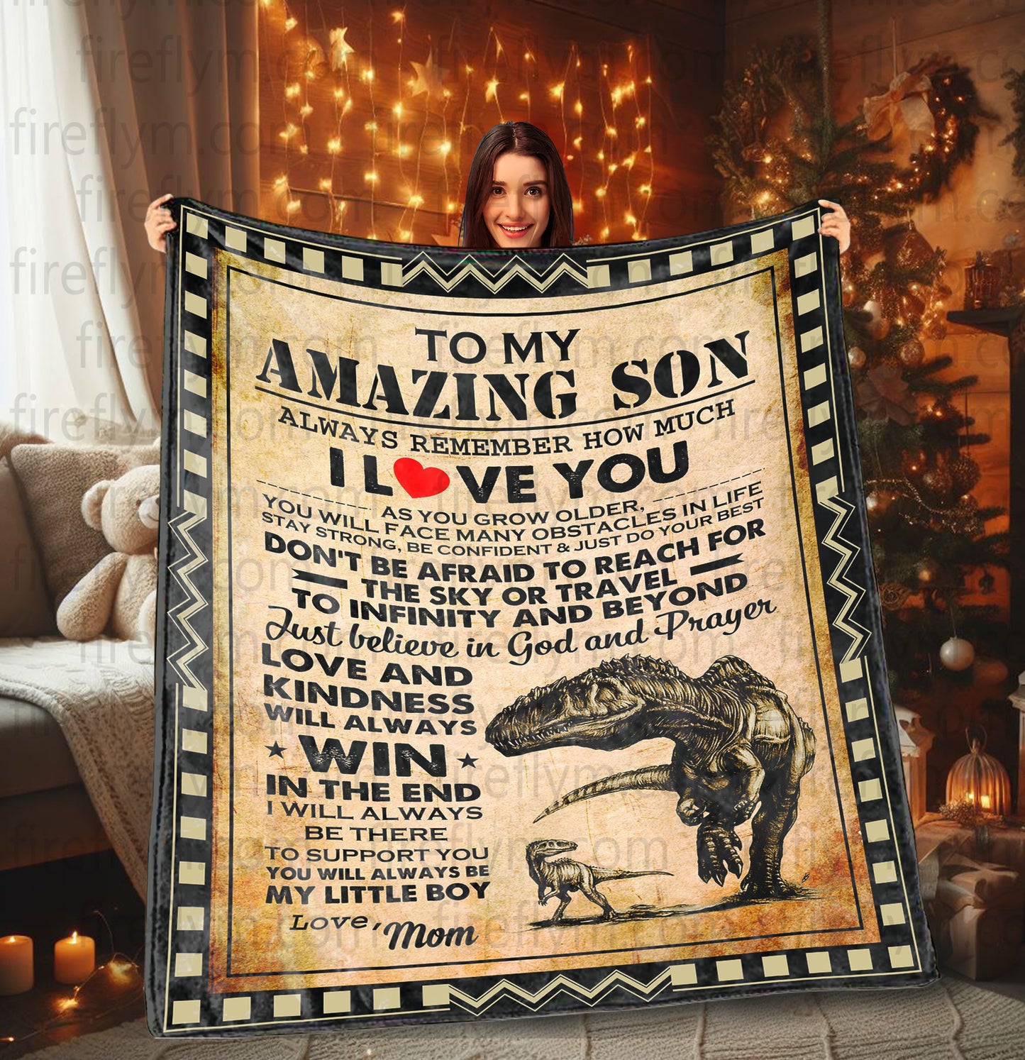 Personalized Amazing son win Fleece Blanket