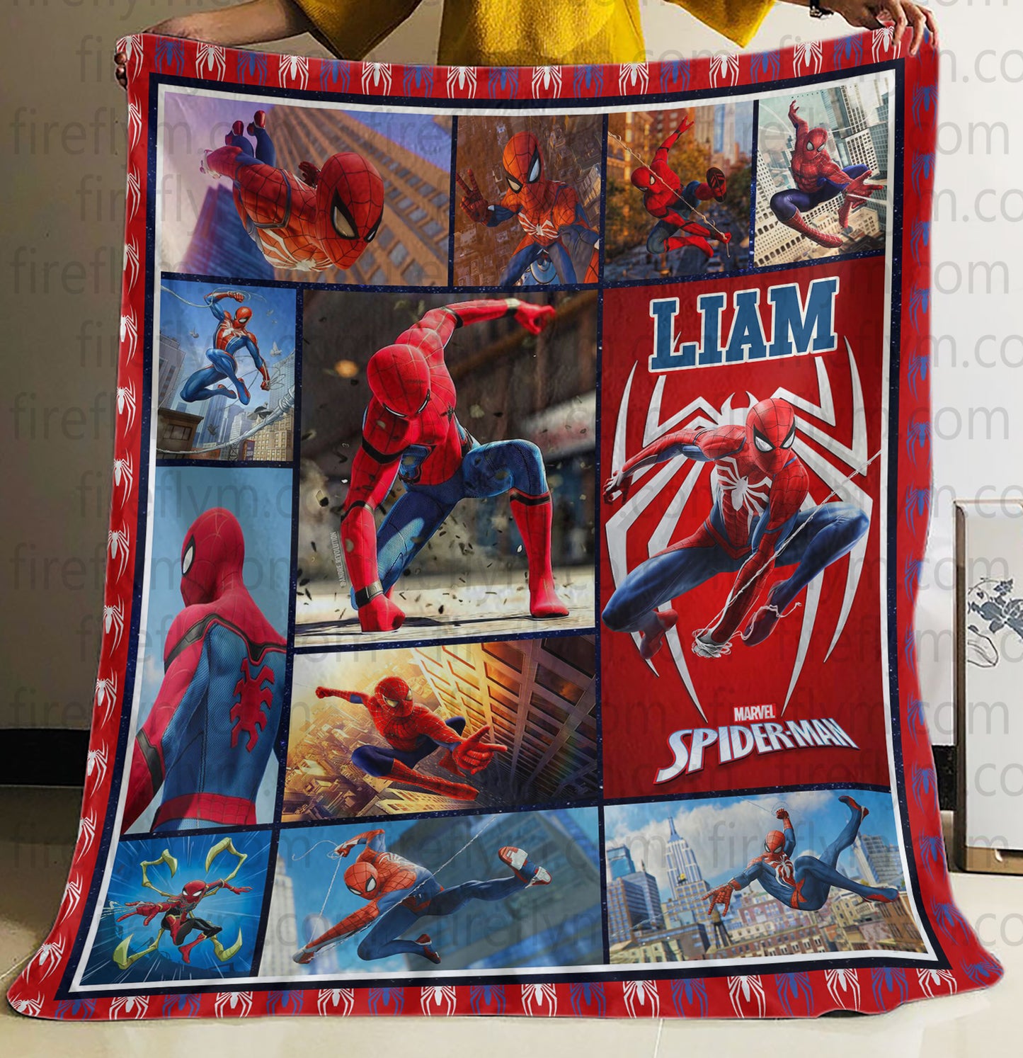 Personalized Amazing Spiderman Fleece Blanket