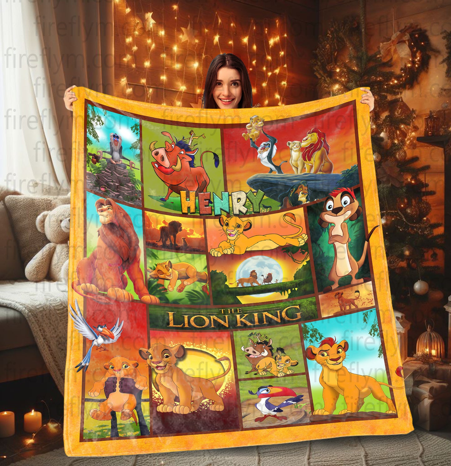 Personalized Disney The Lion King Fleece  The Lion King Blanket  Disney The Lion King Birthday Gifts