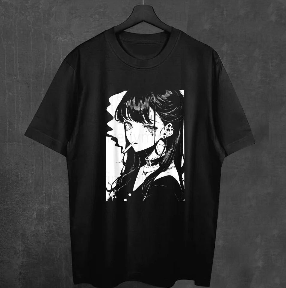 Otaku Style: Aesthetic Horror Anime Girl Tee