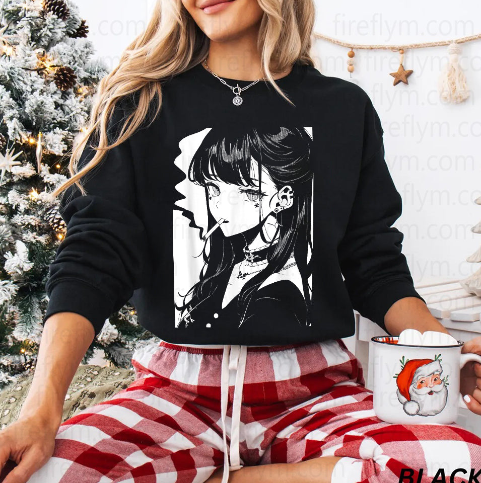 Otaku Style: Aesthetic Horror Anime Girl Tee