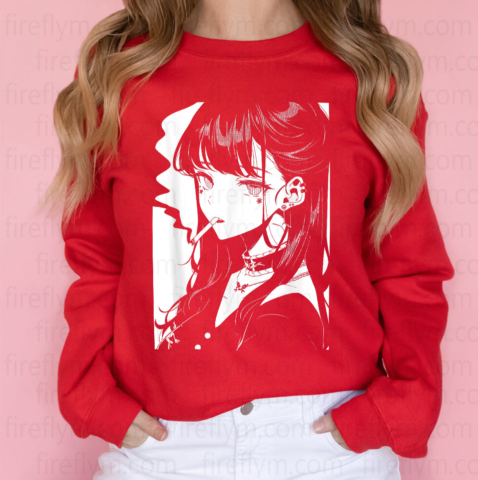 Otaku Style: Aesthetic Horror Anime Girl Tee