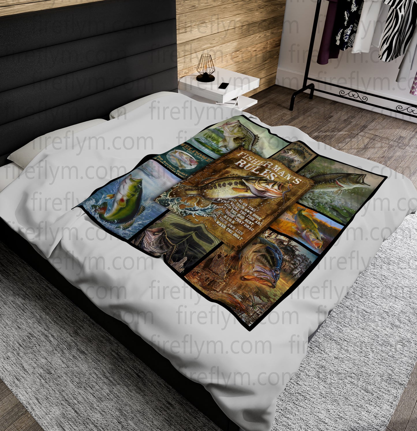 Personalized Bass Fishing Blanket