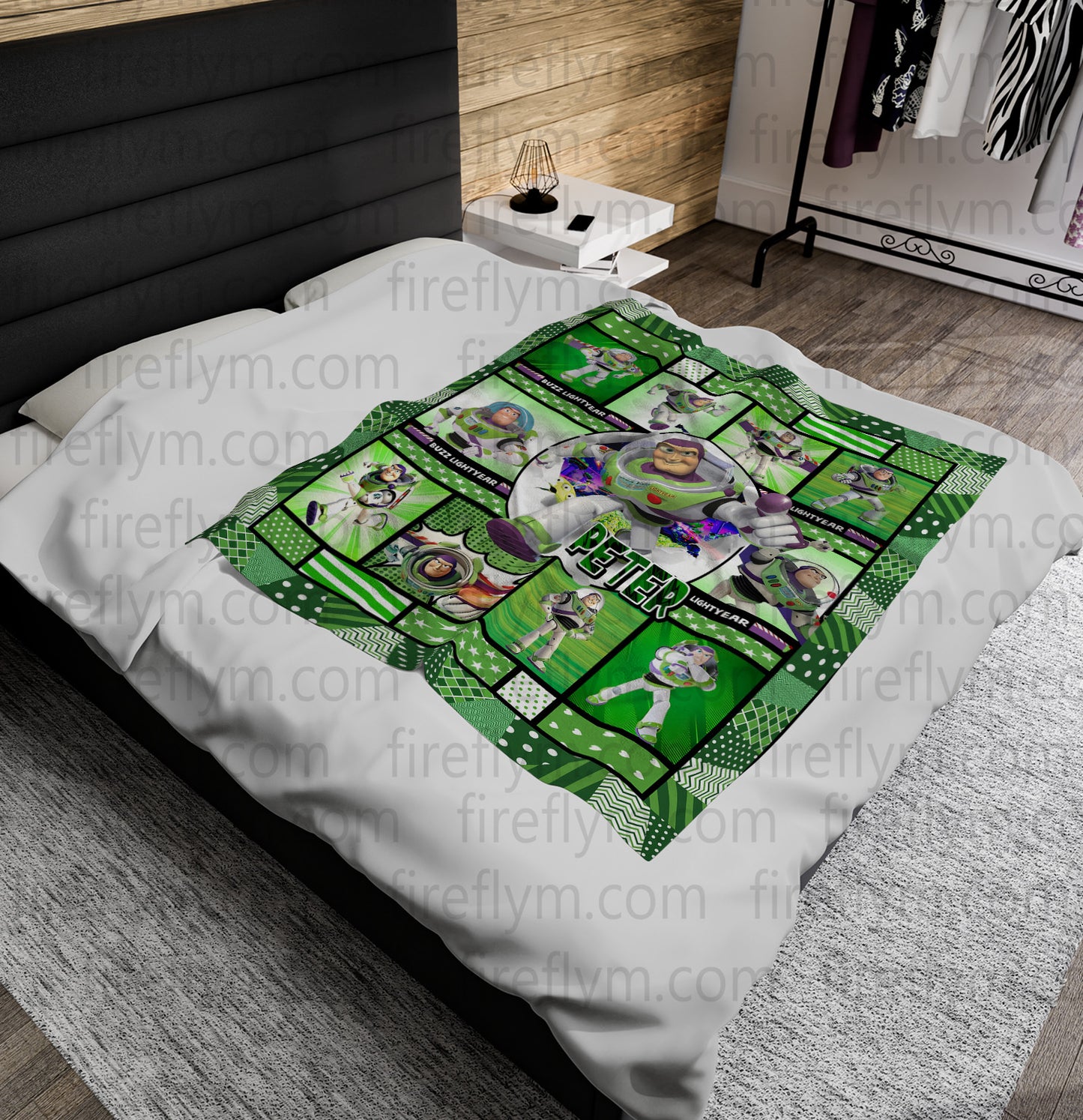 Personalized Buzz Lightyear Fleece Blanket, Disney Buzz Lightyear Fleece Blanket