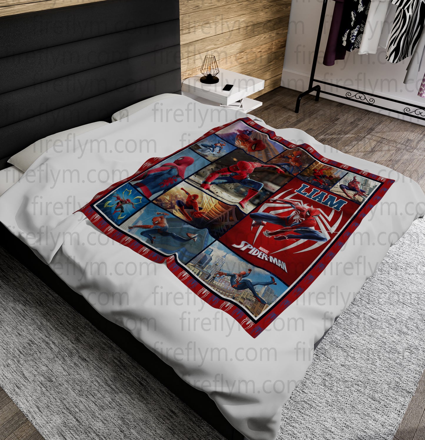 Personalized Amazing Spiderman Fleece Blanket