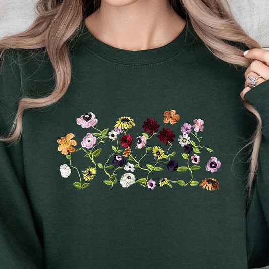 Coquette Flowers Sweatshirt Flower Crewneck Sweatshirt Sweater