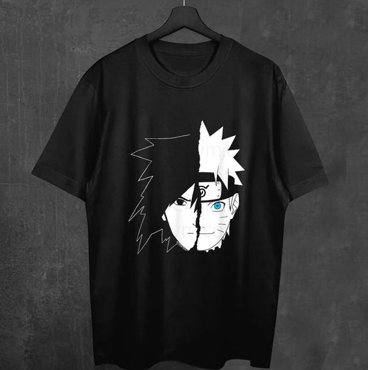 Naruto Shippuden x Ripple Junction T-Shirt - Sasuke Split Face Design