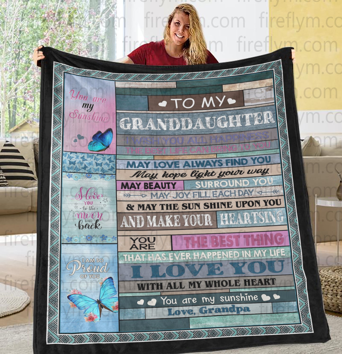 Personalized To My Granddaughter Blanket Gift