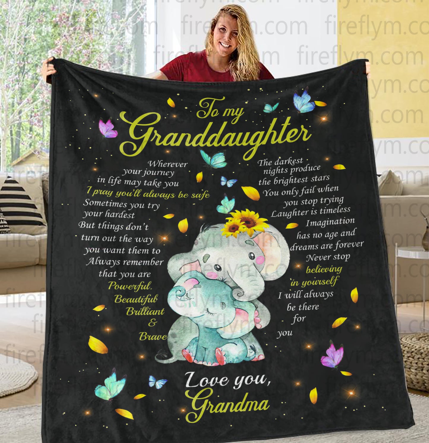 Personalized To My Granddaughter Blanket Gift