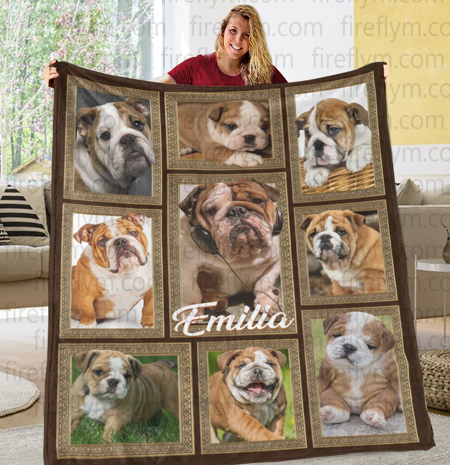 Personalized 3D Funny Dog Lover Gift Fleece Blanket