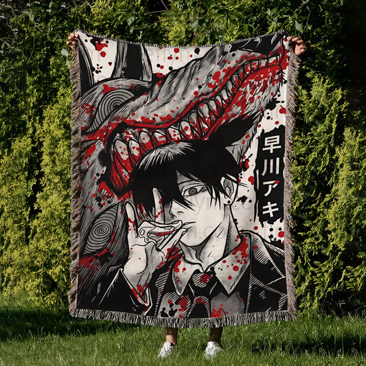 Kon Anime Tapestry Throw, Anime Hand Woven Cozy Blanket | Anime Tapestry Throw, Anime Woven Blanket, Fan Gift Fleece Blanket