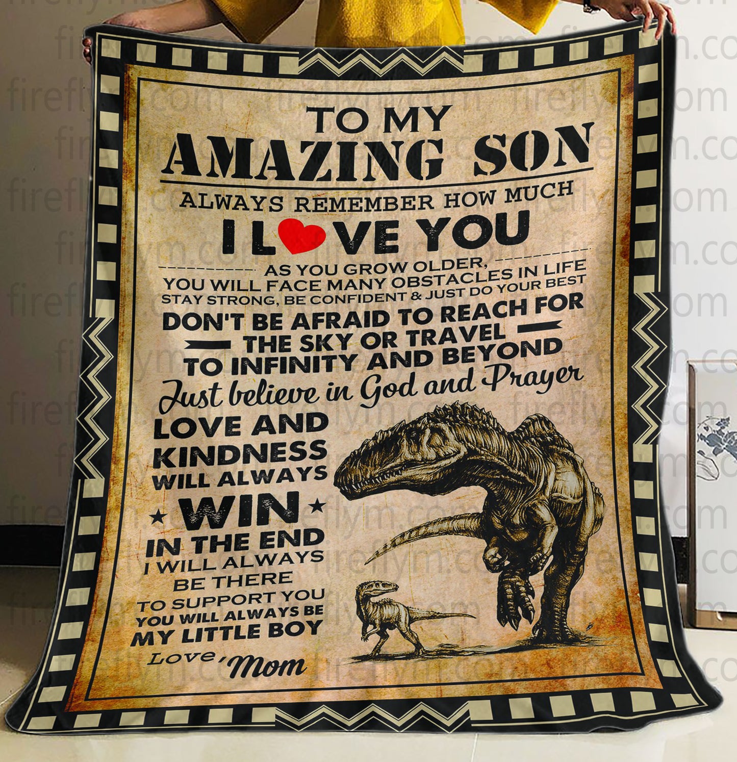 Personalized Amazing son win Fleece Blanket