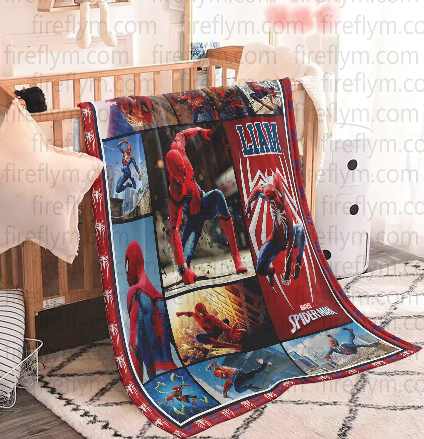 Personalized Amazing Spiderman Fleece Blanket