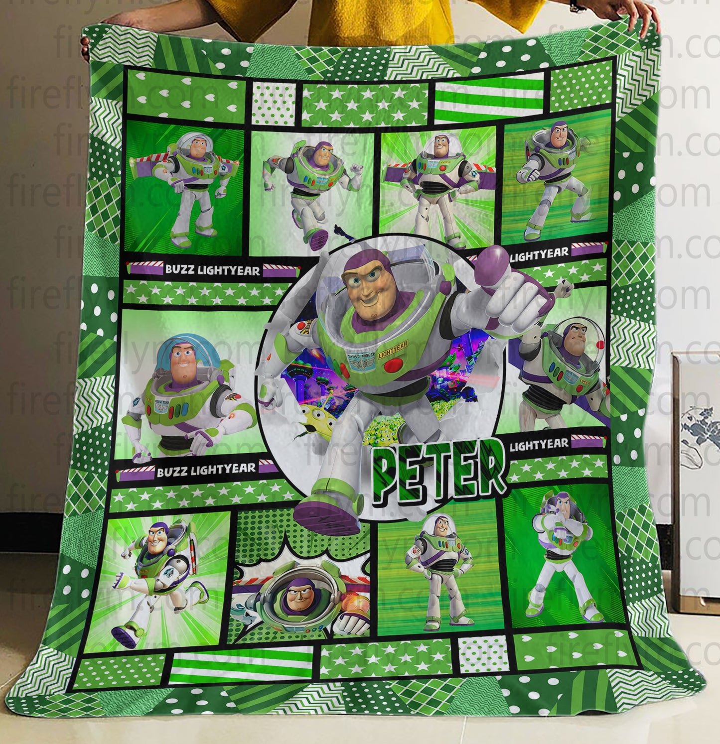 Personalized Buzz Lightyear Fleece Blanket, Disney Buzz Lightyear Fleece Blanket