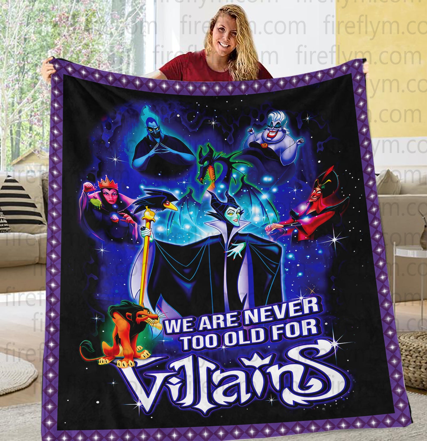 Personalized Disney Villains Quilt Blanket, Gift Christmas