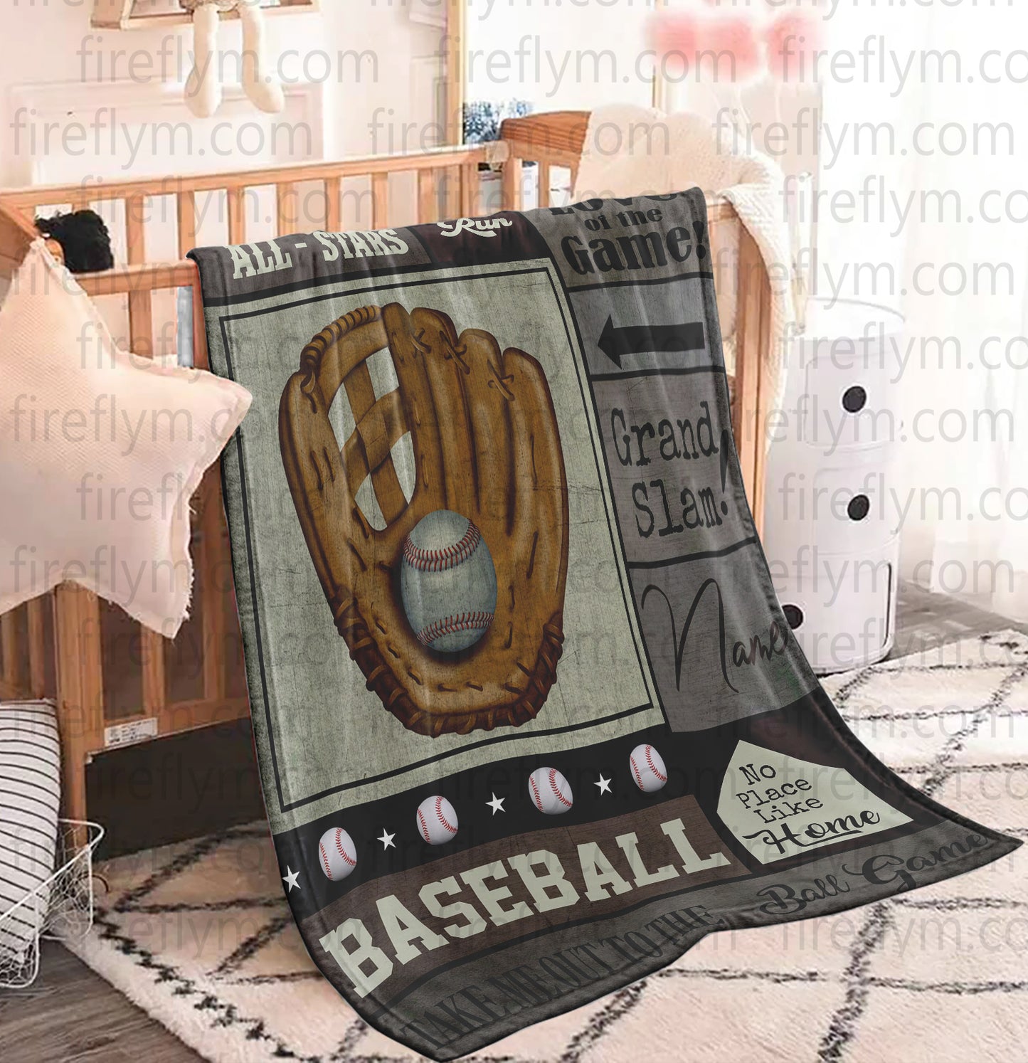 Personalized Baseball Fleece Blanket Great Customized Blanket Gifts For Birthday Christmas