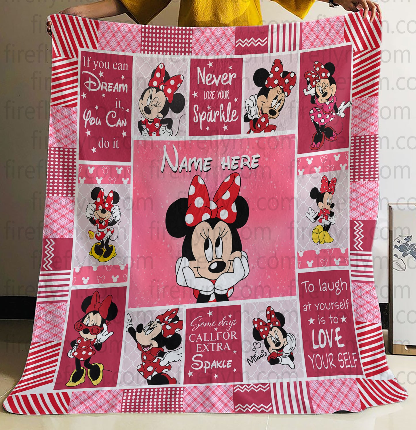 Personalized Disney Minnie Mouse Blanket