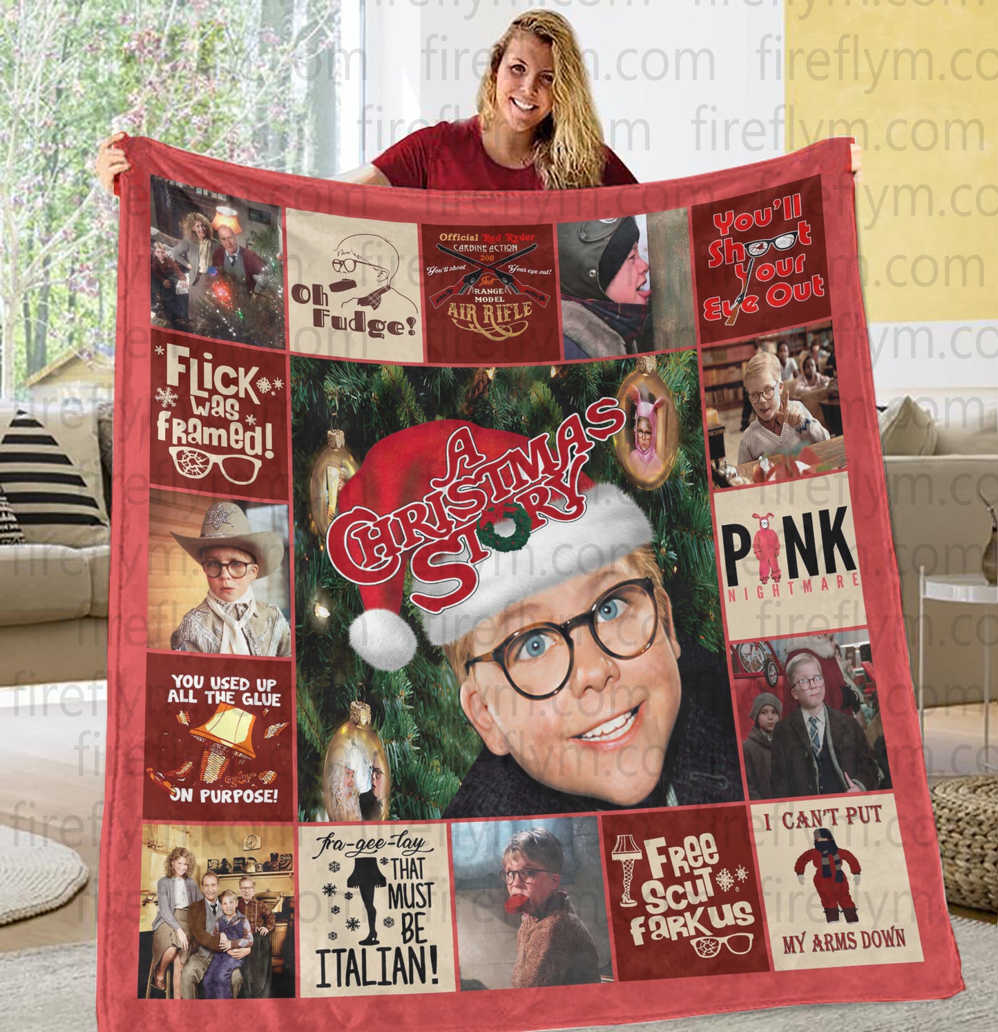 Personalized A Christmas Story Blanket, Christmas Movies Blanket, Christmas Vacation