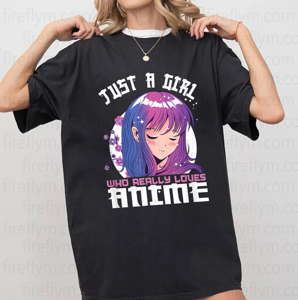 Just A Girl Who Loves Anime – Cute T-Shirt for Teen Girls