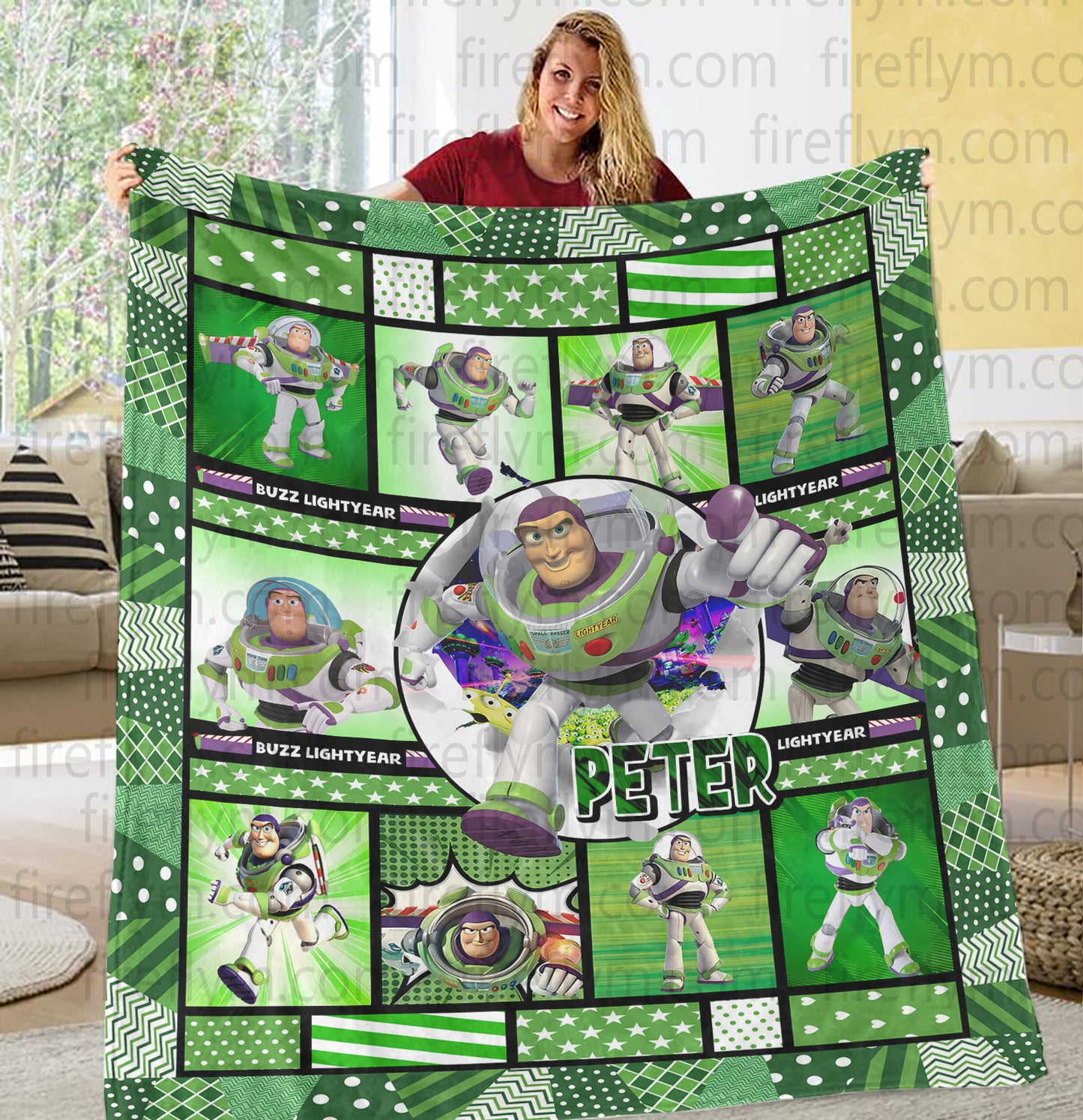 Personalized Buzz Lightyear Fleece Blanket, Disney Buzz Lightyear Fleece Blanket