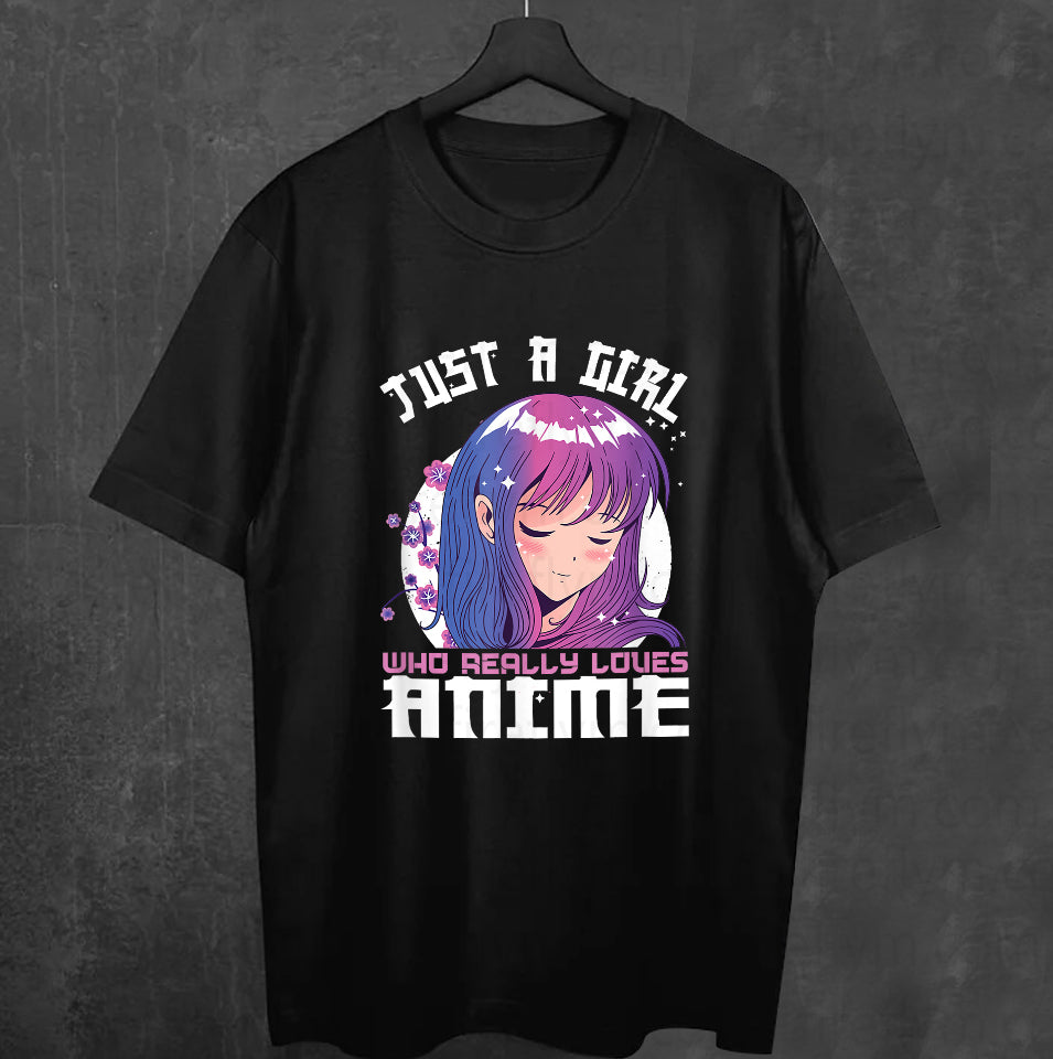 Just A Girl Who Loves Anime – Cute T-Shirt for Teen Girls