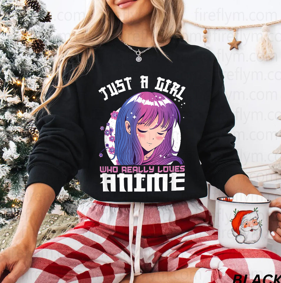 Just A Girl Who Loves Anime – Cute T-Shirt for Teen Girls