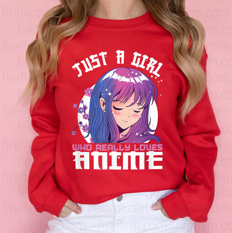 Just A Girl Who Loves Anime – Cute T-Shirt for Teen Girls