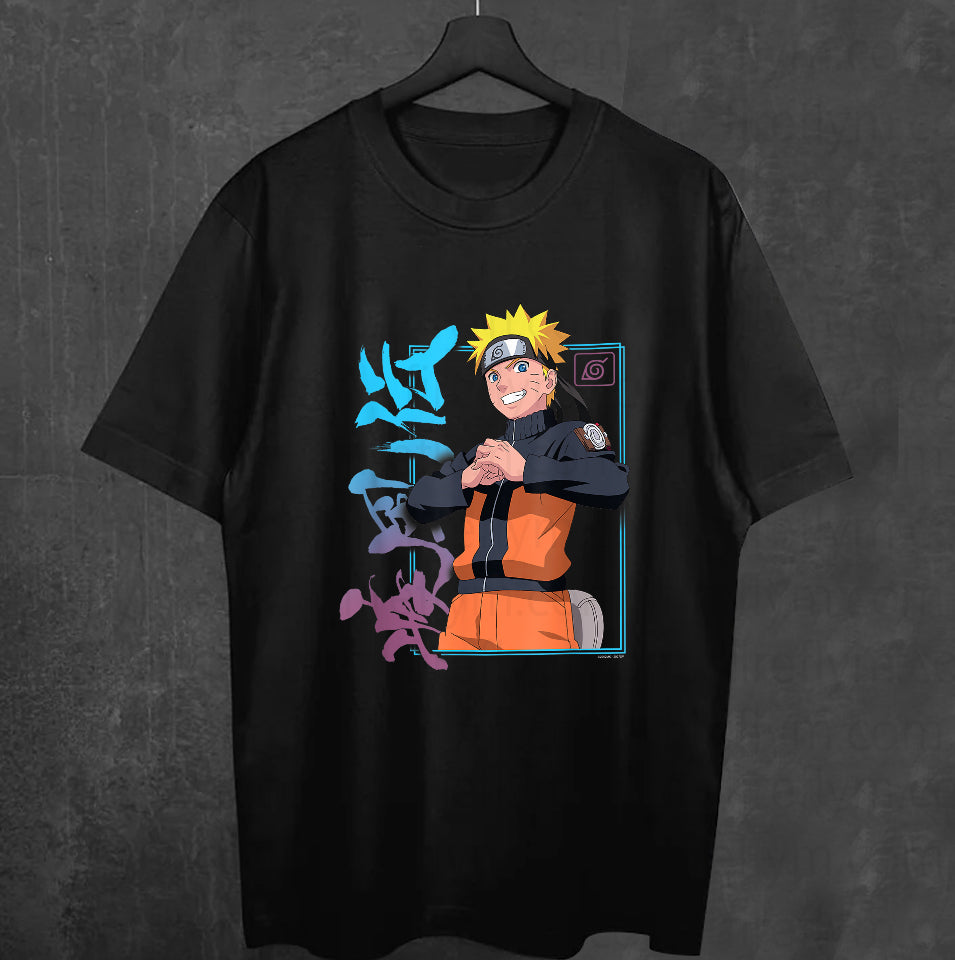 Naruto Shippuden Kanji Frame Anime Graphic T-Shirt