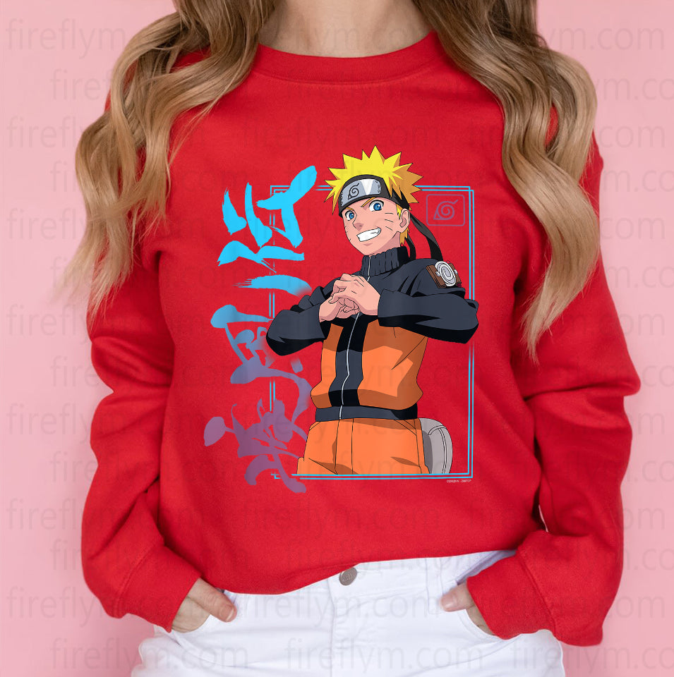 Naruto Shippuden Kanji Frame Anime Graphic T-Shirt