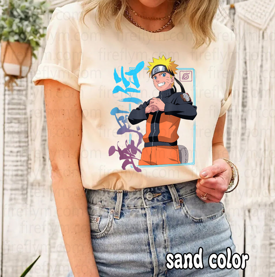 Naruto Shippuden Kanji Frame Anime Graphic T-Shirt