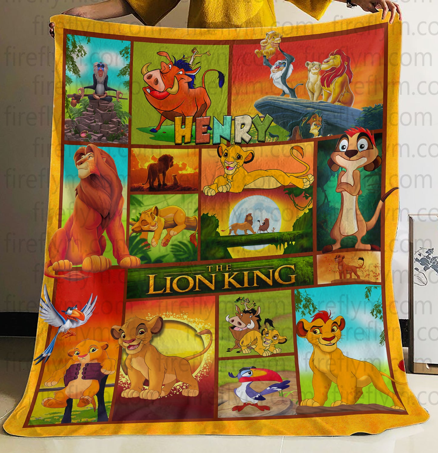 Personalized Disney The Lion King Fleece  The Lion King Blanket  Disney The Lion King Birthday Gifts