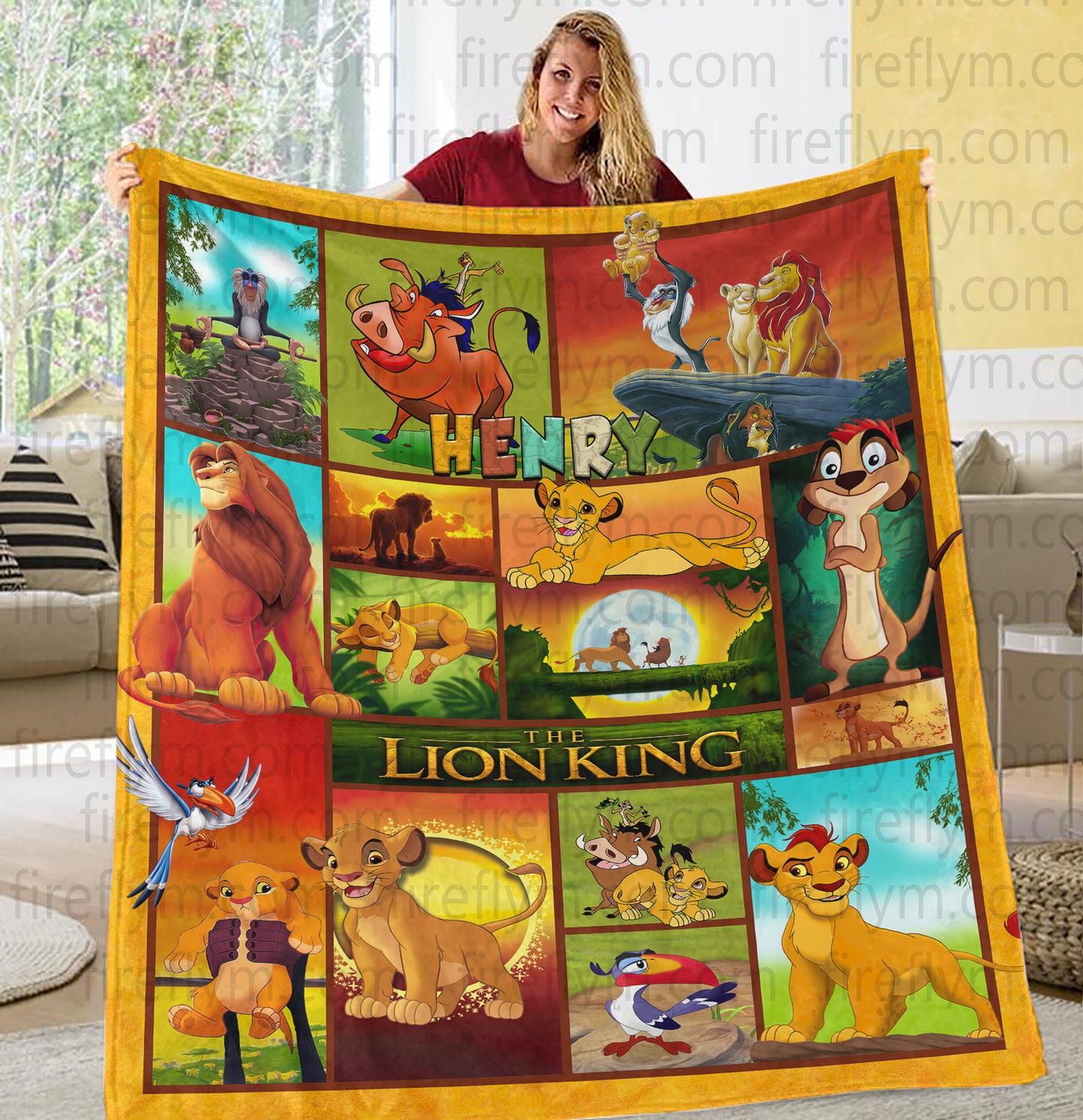 Personalized Disney The Lion King Fleece  The Lion King Blanket  Disney The Lion King Birthday Gifts