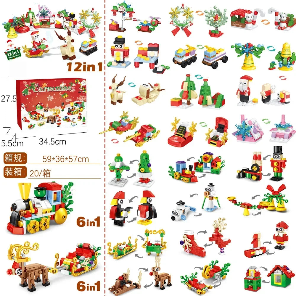 Advent Calendar New Christmas Countdown Blind Box Christmas Tree Santa Claus Model Toy Collection Christmas Kids Gifts