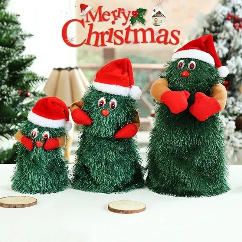 Dancing and Singing Christmas Tree Toys Kids Cute Green Plush Toys Creative Music Electric Plush Doll Home Decor Christmas Gifts