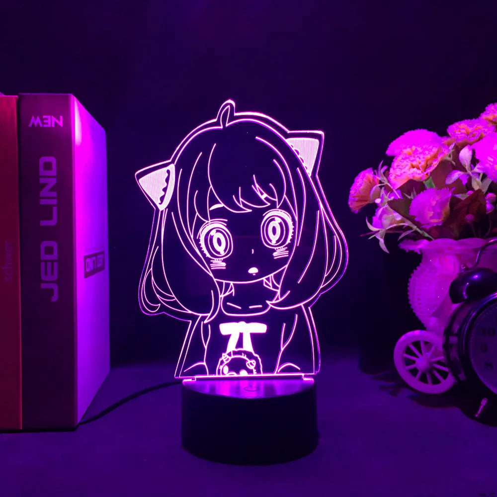 Anime LED Nightlight - Spy X Family Anya Forger Acrylic Stand for Kids