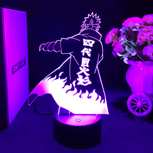 Naruto LED Acrylic Stand - Minato Namikaze Figure for Kids Room Decor