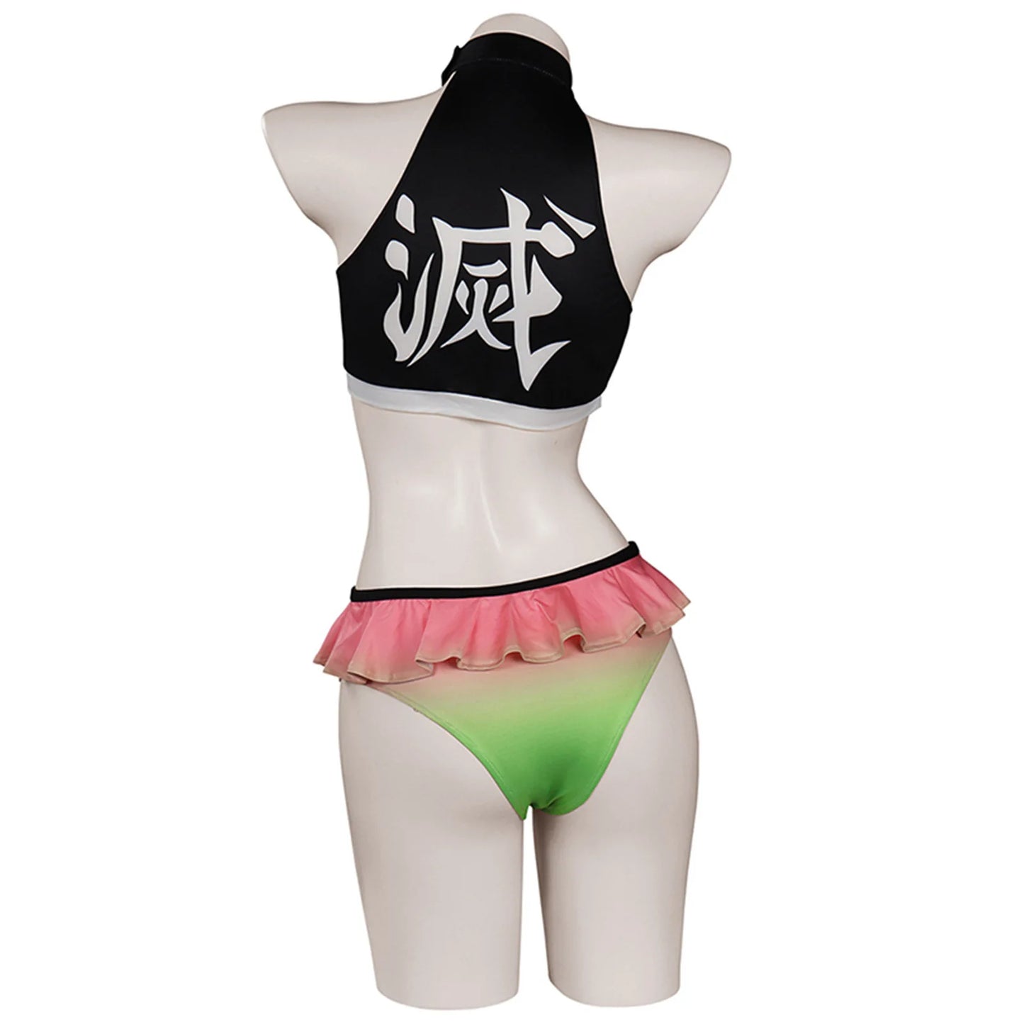 Demon Slayer: Kimetsu No Yaiba Halter Neck Strap Split Bikini Swimsuit Women's Comfortable Nude Beach Quick-Drying Swimsuit