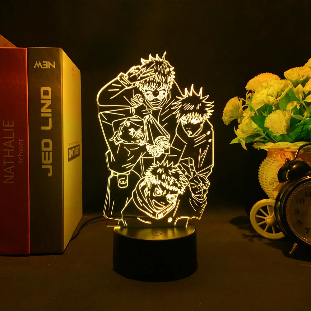 Jujutsu Kaisen LED Acrylic Stand - Gojo, Sukuna, Megumi Room3D LED Night Light